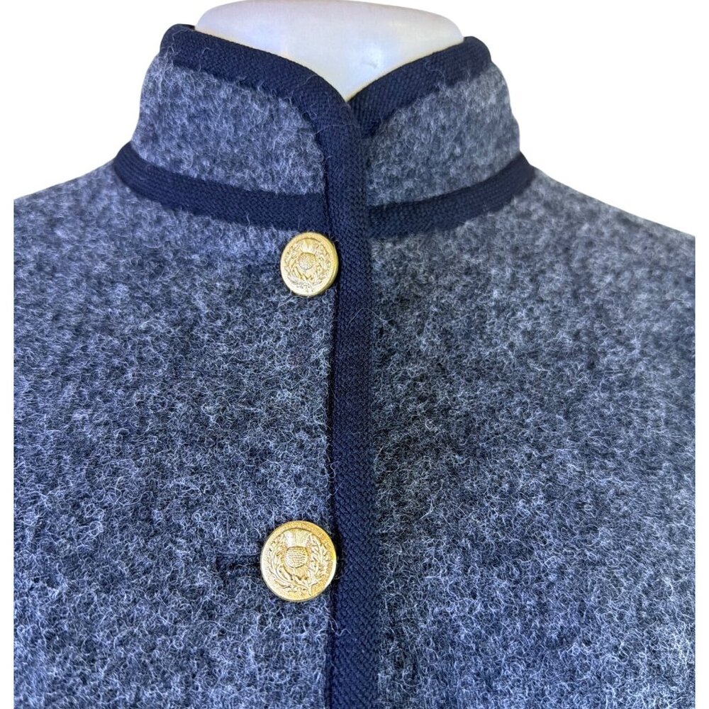 Saint Laurent Womens Gray Wool Button-Up Jacket Gold Accent Pockets Size 38 - Picture 8 of 11